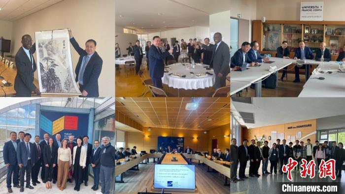 圖為法國站訪問留影。　安徽大學(xué)供圖。