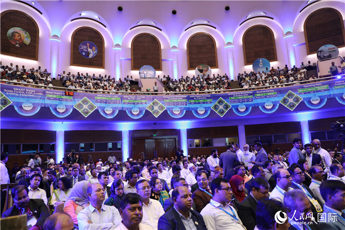 7月13日，達(dá)舍爾甘地污水處理廠項(xiàng)目竣工典禮舉行。人民網(wǎng)記者 孫廣勇攝