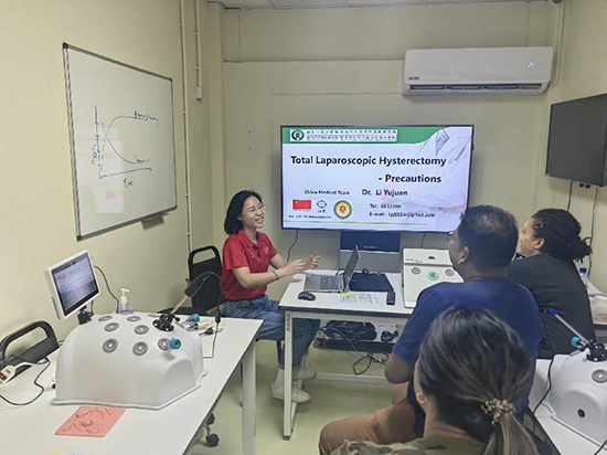 培訓(xùn)現(xiàn)場。第18期援圭亞那醫(yī)療隊(duì)供圖