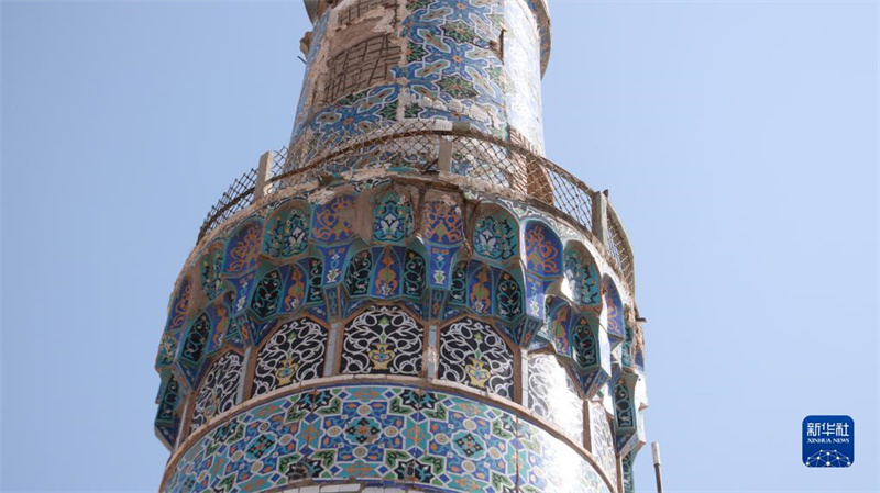 這是10月12日在阿富汗赫拉特省拍攝的受到損壞的赫拉特大清真寺局部。新華社發(fā)（馬沙勒攝）