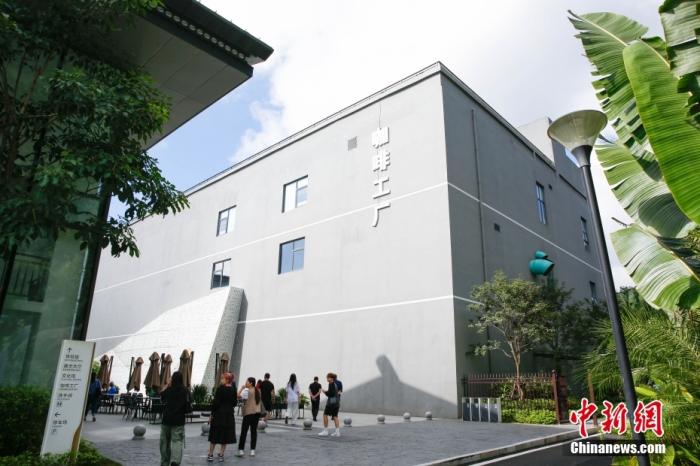 圖為采訪團一行參觀咖啡工廠。 曹淼欣 攝