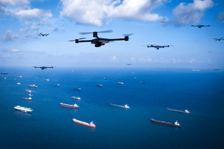 圖為智能無(wú)人系統(tǒng)未來(lái)在海洋上的模擬應(yīng)用場(chǎng)景。挑戰(zhàn)賽主辦方供圖