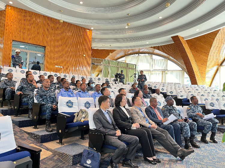 圖為埃塞俄比亞聯(lián)邦警察中文培訓(xùn)班開班儀式現(xiàn)場。亞的斯亞貝巴大學(xué)孔子學(xué)院供圖