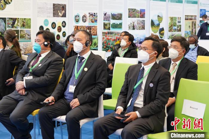 圖為極小種群物種和生物多樣性保護邊會現(xiàn)場?！≡颇鲜×謽I(yè)和草原局供圖