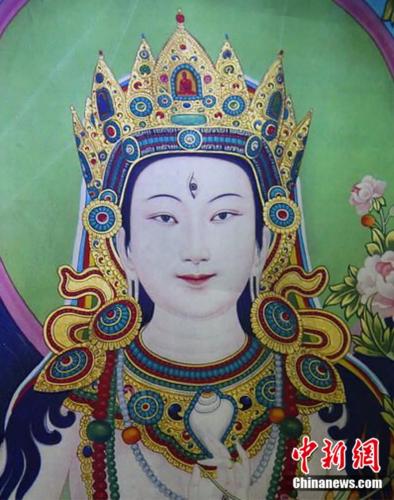 安多強(qiáng)巴繪制的《度母》唐卡。<a target='_blank' href='/'><p  align=