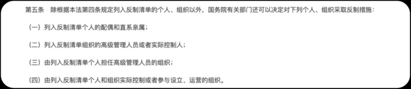 《反外國(guó)制裁法》明確規(guī)定反制對(duì)象。