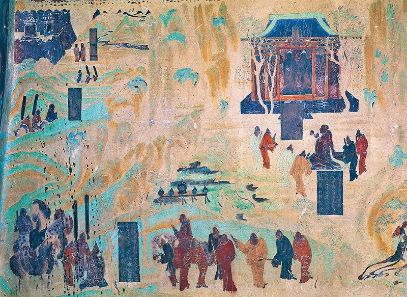 圖為莫高窟第323窟《張騫出使西域圖》。敦煌研究院供圖