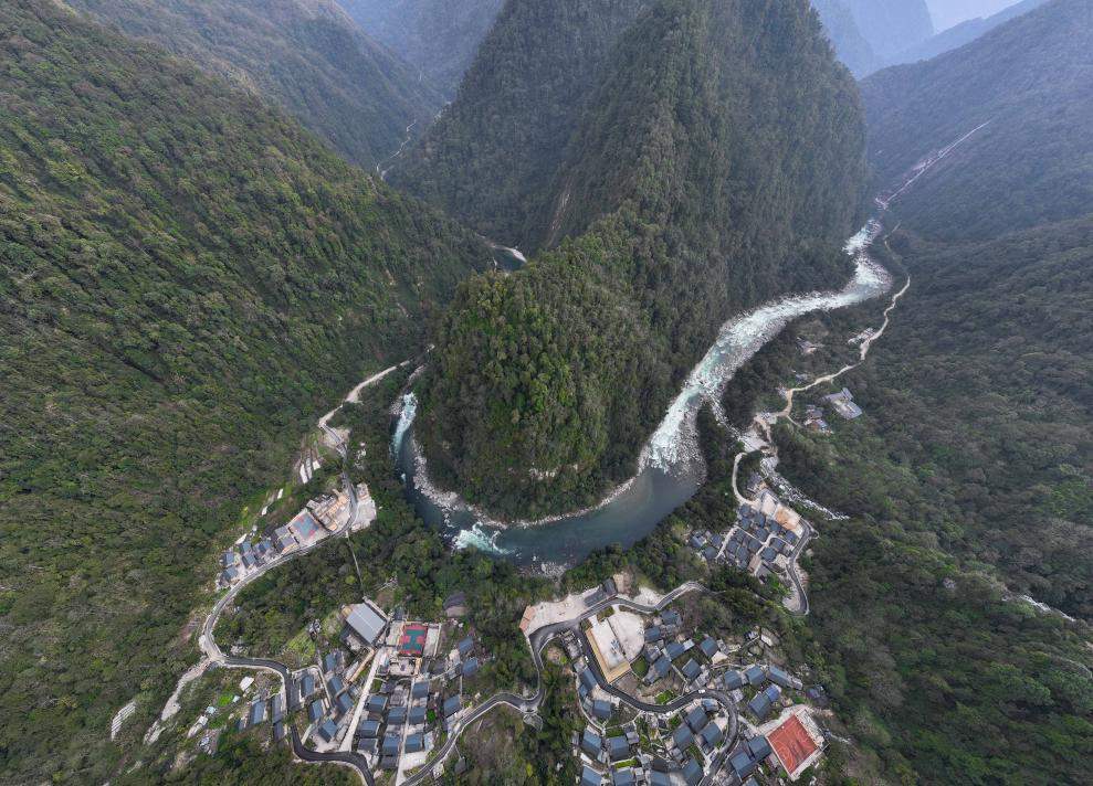 2023年3月10日，獨龍江航拍。