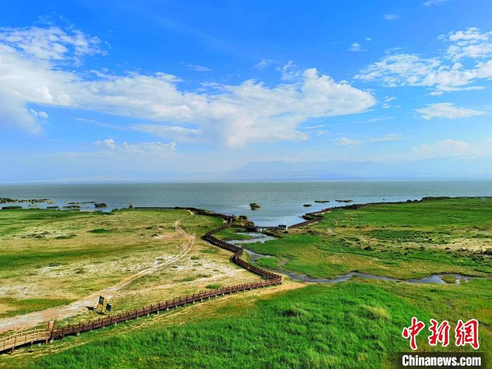 圖為航拍都蘭湖國(guó)家濕地公園?！∑钤鲚?攝