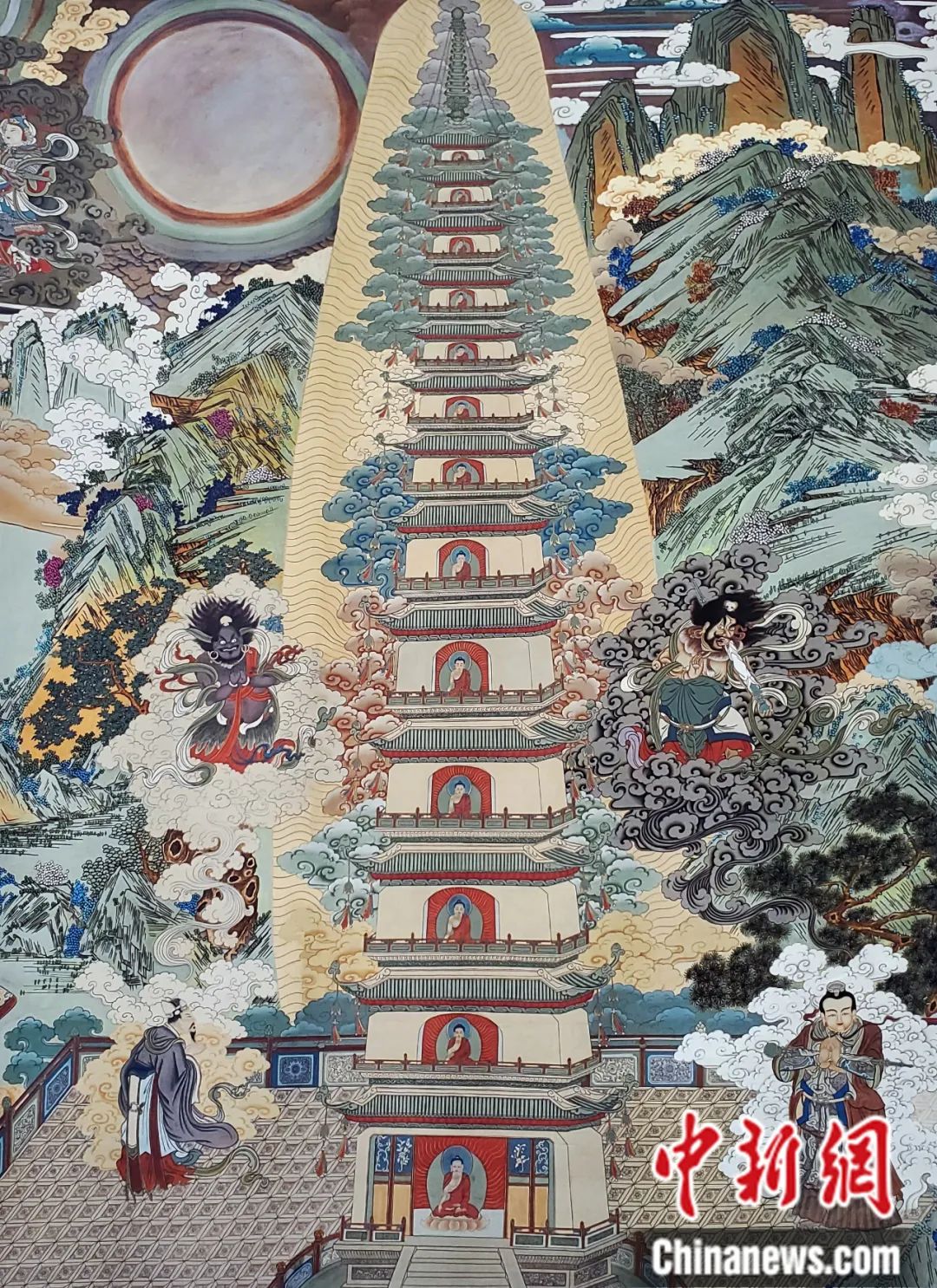 臨摹、補繪的青海瞿曇寺壁畫。受訪者 供圖