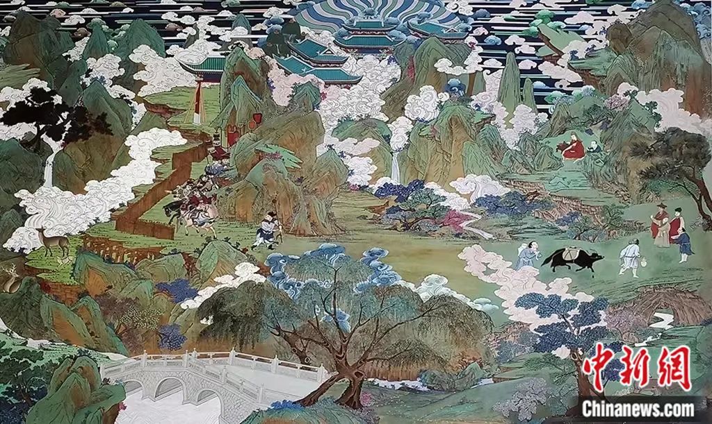 臨摹、補繪的青海瞿曇寺壁畫。受訪者 供圖