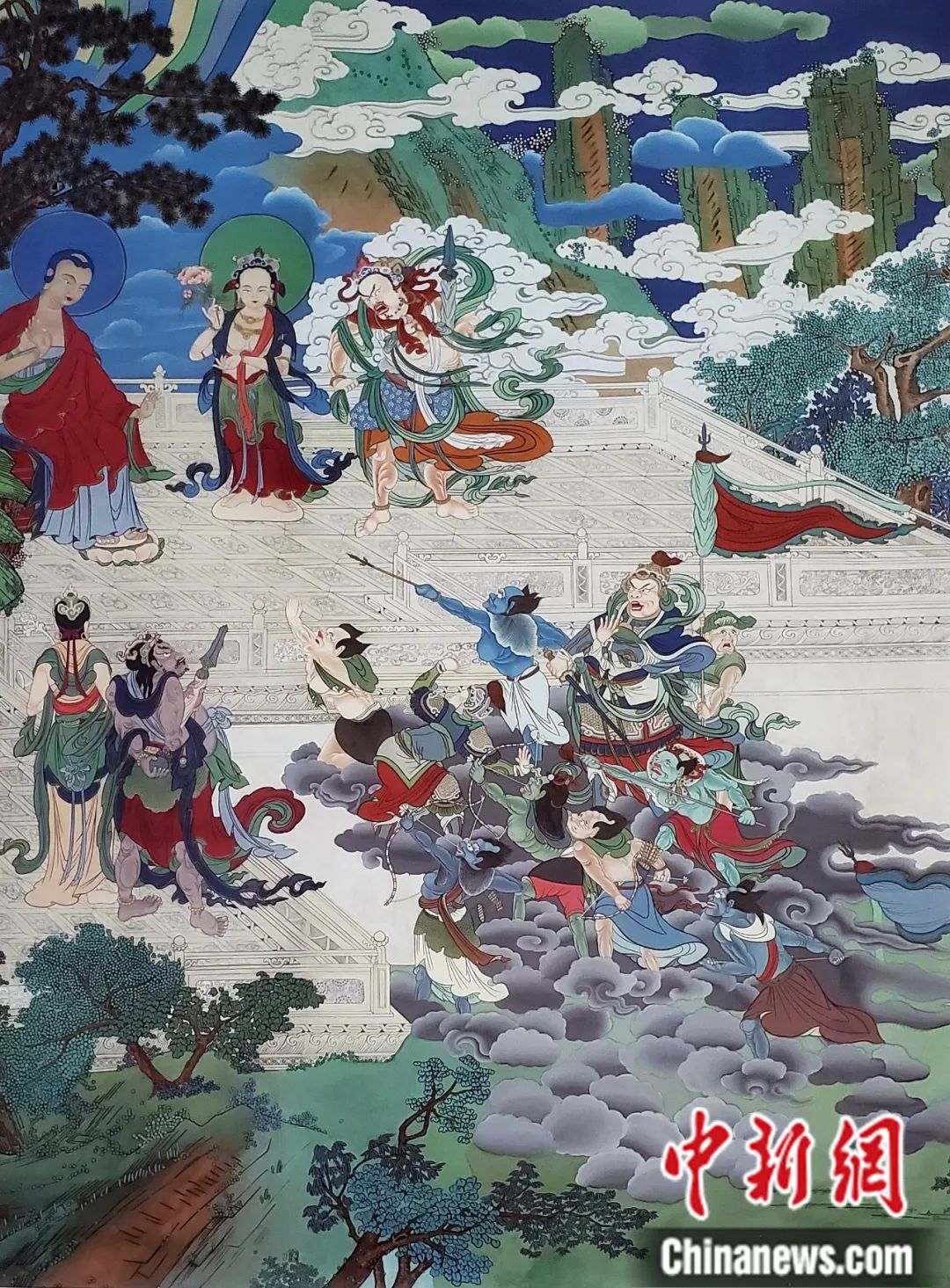 臨摹、補繪的青海瞿曇寺壁畫。受訪者 供圖
