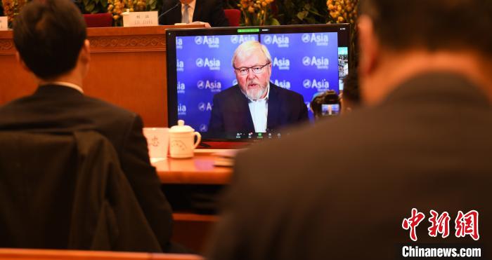 圖為外國專家通過線上進行分享交流。　趙朗 攝