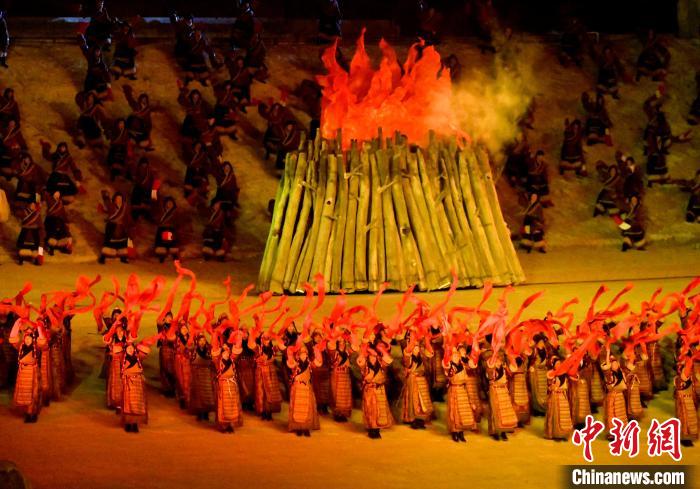 3月17日，西藏拉薩，《文成公主》大型史詩劇演出現(xiàn)場(chǎng)。　李林 攝