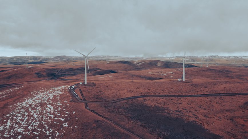 西藏自治區(qū)那曲市色尼區(qū)100兆瓦風(fēng)電。趙清鵬攝