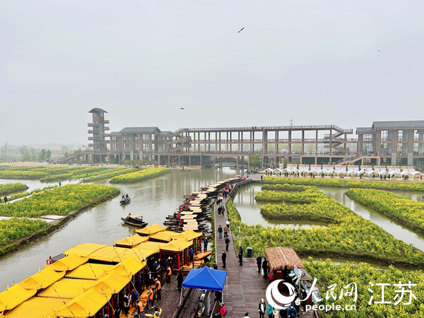 興化千垛菜花旅游節(jié)期間，游客前來打卡。人民網(wǎng) 王丹丹攝